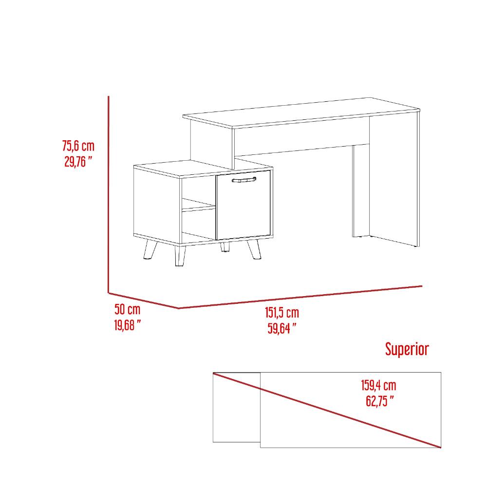 Escritorio Leira 150 1Pue  Ceniza Taupe