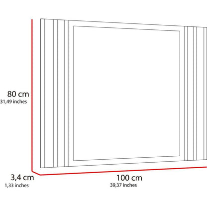 Espejo Rectangular Apolo color Gris para Sala o Baño.