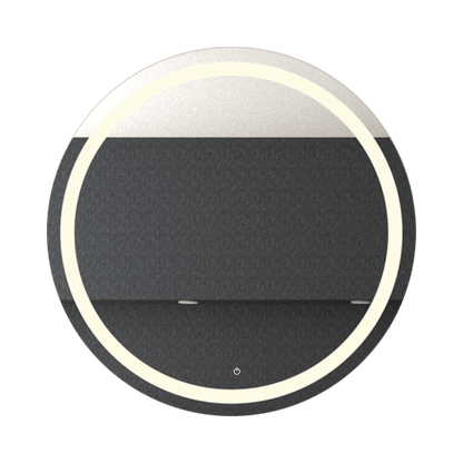 Espejo Circular Malibú color Gris para Sala o Baño.