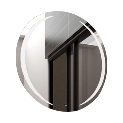 Espejo Circular Oliver color Gris para Sala o Baño.