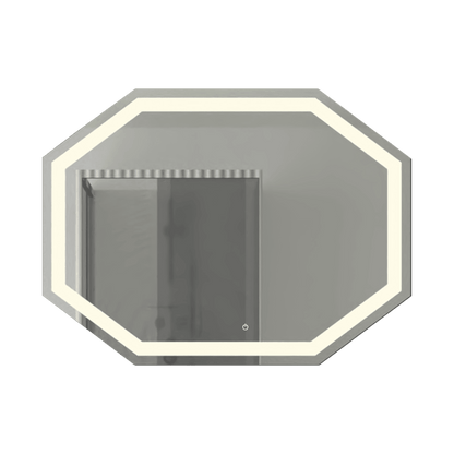 Espejo Hexagonal Mizu color Gris para Sala o Baño.