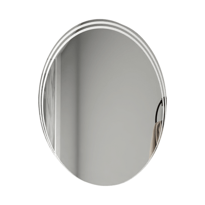 Espejo Ovalado Zahara color Gris para Sala o Baño.