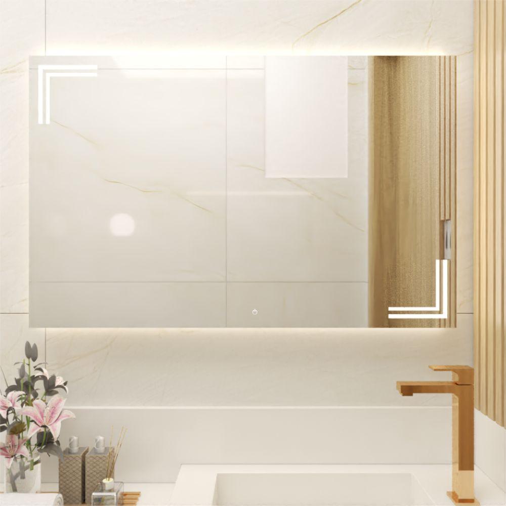 Espejo Iberia led+touch, rectangular condiseño en sandblasting - VIRTUAL MUEBLES