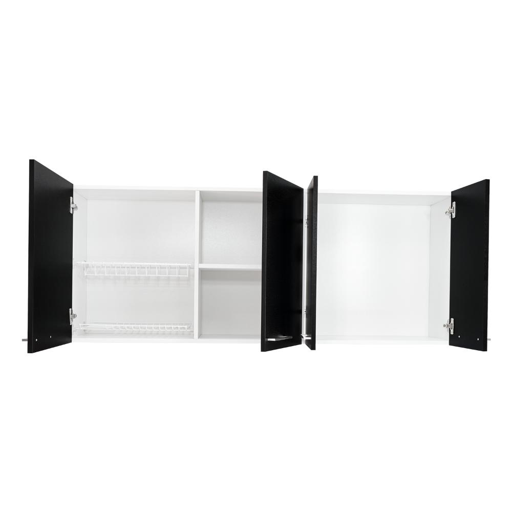 Gabinete Superior Cocina Avon  Blanco y Wengue 150 Cm