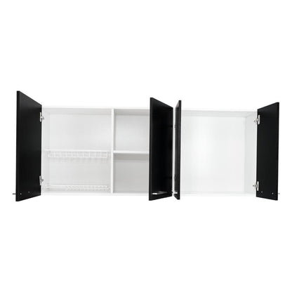 Gabinete Superior Cocina Avon  Blanco y Wengue 150 Cm