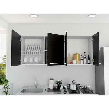 Gabinete Superior Cocina Avon  Blanco y Wengue 150 Cm