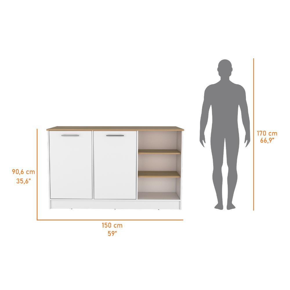 Barra de Cocina Lugan Blanco y Fresno