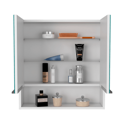 Gabinete de Baño Rawana, Blanco, Incluye Espejo y Entrepaños Para Guardar Objetos de Aseo ZF - VIRTUAL MUEBLES