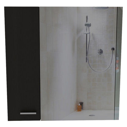 Gabinete de Baño Piero, Wengue, con Espejo Biselado de Buen Tamaño y Varios Entrepaños - VIRTUAL MUEBLES