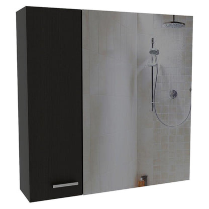 Gabinete de Baño Piero, Wengue, con Espejo Biselado de Buen Tamaño y Varios Entrepaños - VIRTUAL MUEBLES