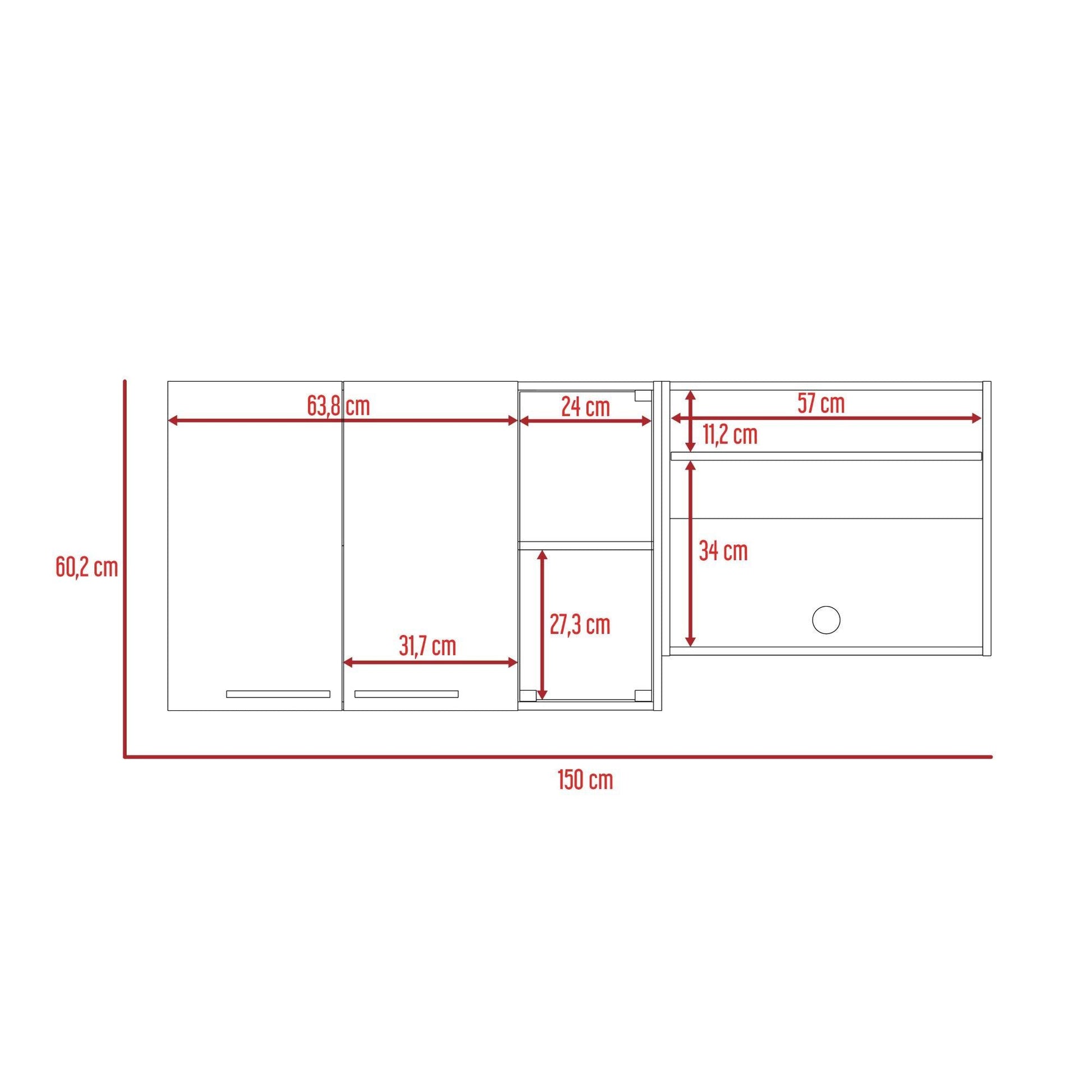 Gabinete Superior Viltex color Beige y Blanco para Cocina.