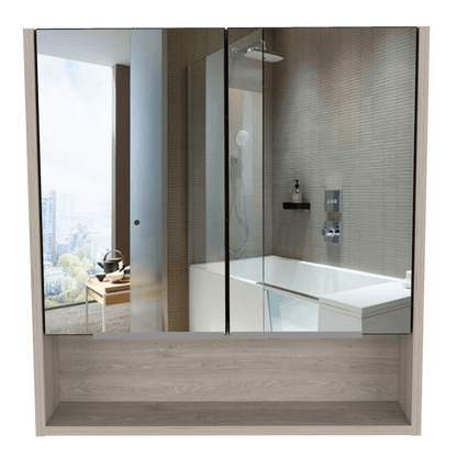 Gabinete de Baño Rawana, Humo, Incluye Espejo y Entrepaños Para Guardar Objetos de Aseo ZF - VIRTUAL MUEBLES