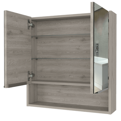 Gabinete de Baño Rawana, Humo, Incluye Espejo y Entrepaños Para Guardar Objetos de Aseo ZF - VIRTUAL MUEBLES