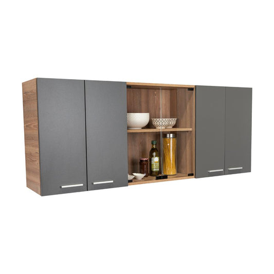 Gabinete Superior Vegas Miel y Plomo 150 Cm