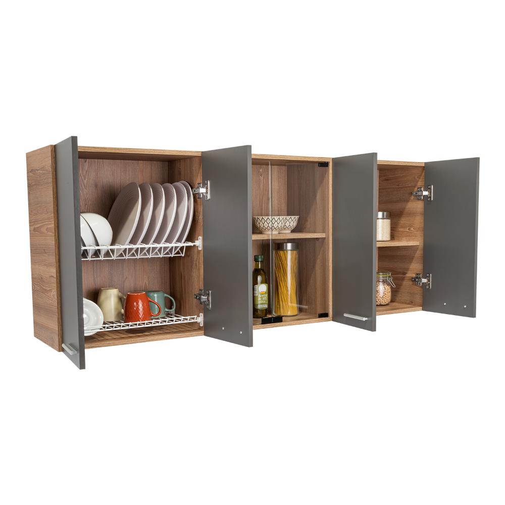 Gabinete Superior Vegas Miel y Plomo 150 Cm