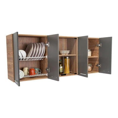 Gabinete Superior Vegas Miel y Plomo 150 Cm