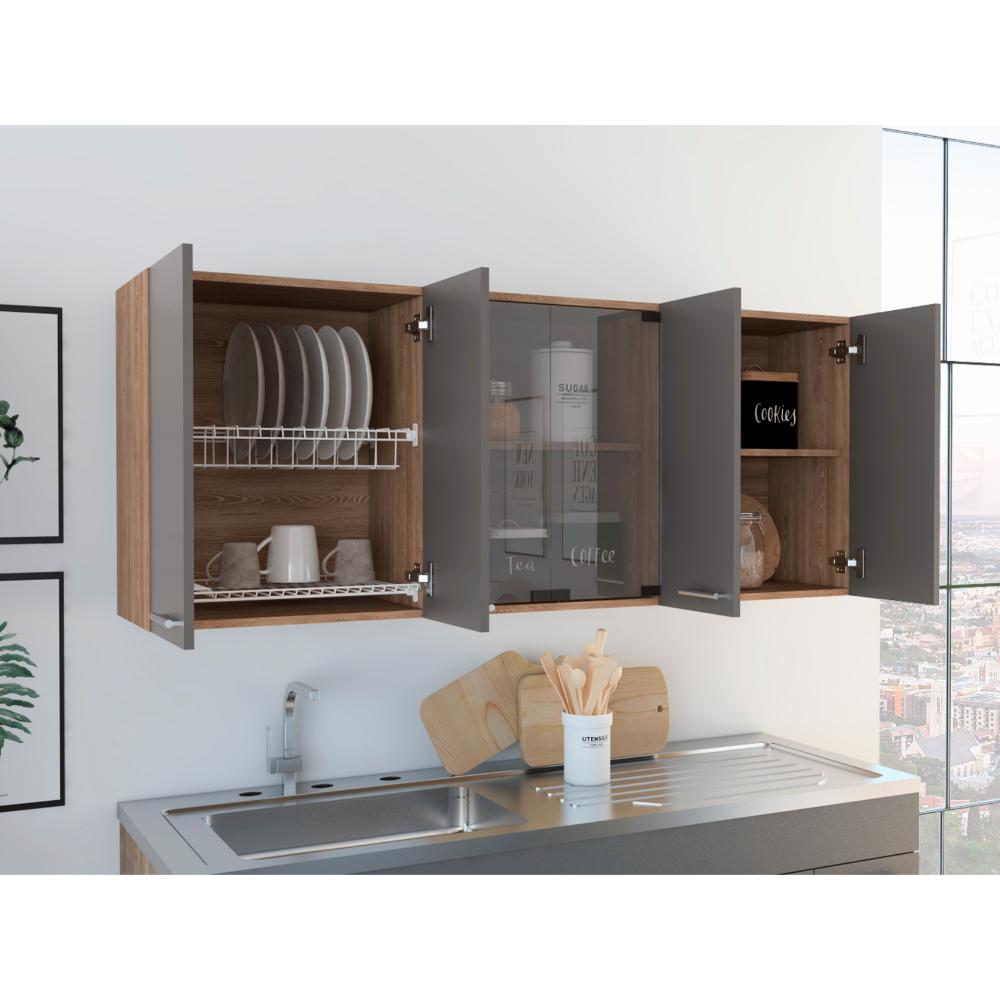 Gabinete Superior Vegas Miel y Plomo 150 Cm