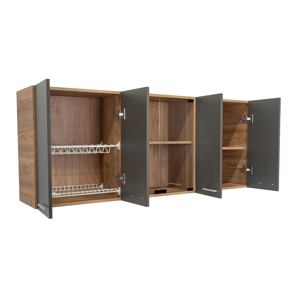 Gabinete Superior Vegas Miel y Plomo 150 Cm