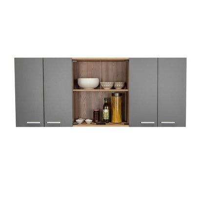 Gabinete Superior Vegas Miel y Plomo 150 Cm