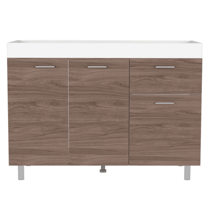 Gabinete Inferior Roswy color Castaño y Blanco Duqueza para Cocina.