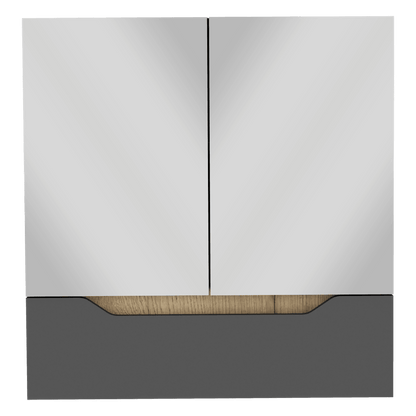 Gabinete De Baño Vicent color Plata Oscuro Y Cafe Claro Para Baño.