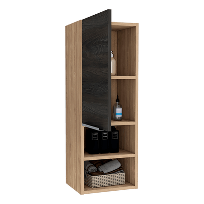 Gabinete de Baño Real, Miel y Grafito, Con Dos Puertas Batientes - VIRTUAL MUEBLES
