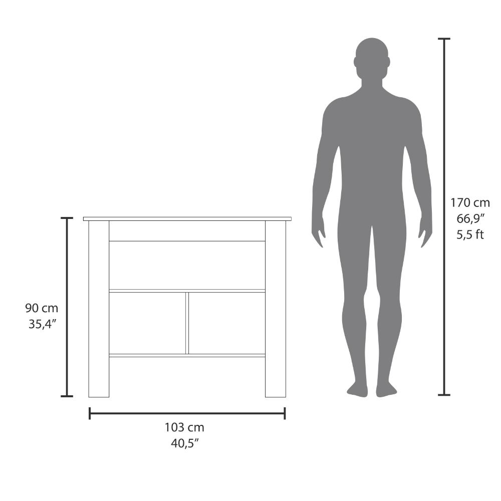 Barra de Cocina Ferrani Rovere y Wengue