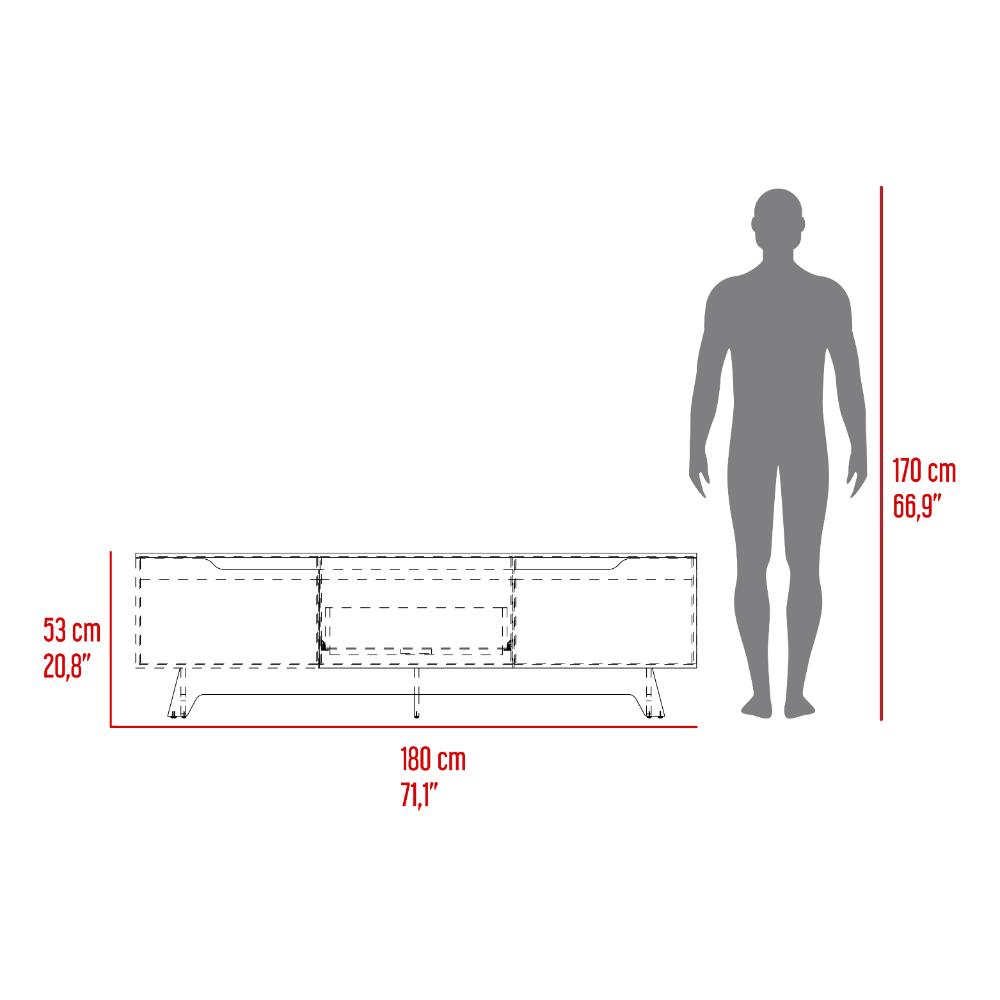 Mesa para TV Woodall Wengue y Fresno Eupara TV de 80"