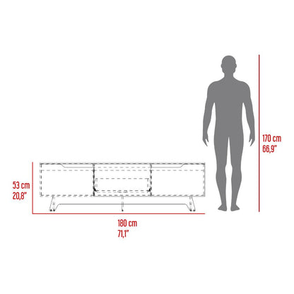 Mesa para TV Woodall Wengue y Fresno Eupara TV de 80"