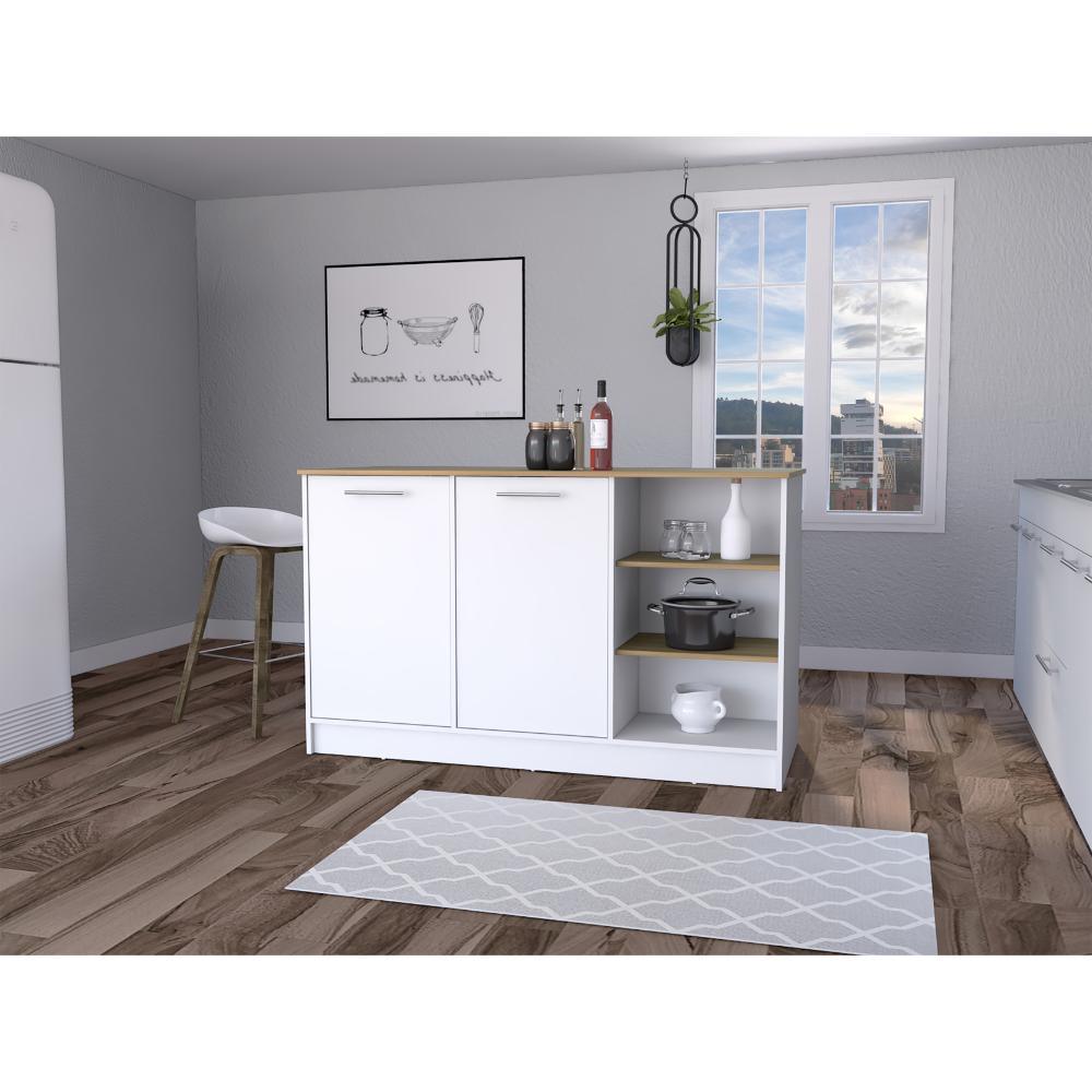 Barra de Cocina Lugan Blanco y Fresno