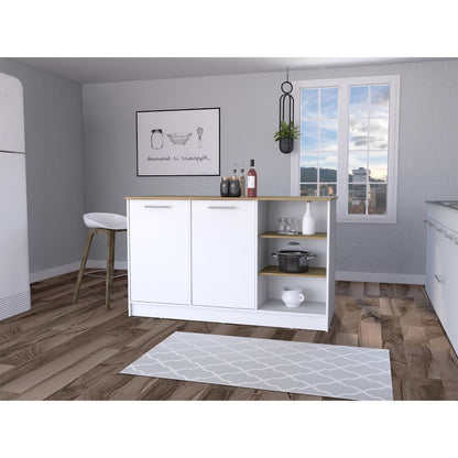 Barra de Cocina Lugan Blanco y Fresno