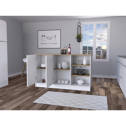 Barra de Cocina Lugan Blanco y Fresno