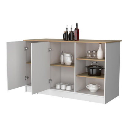 Barra de Cocina Lugan Blanco y Fresno