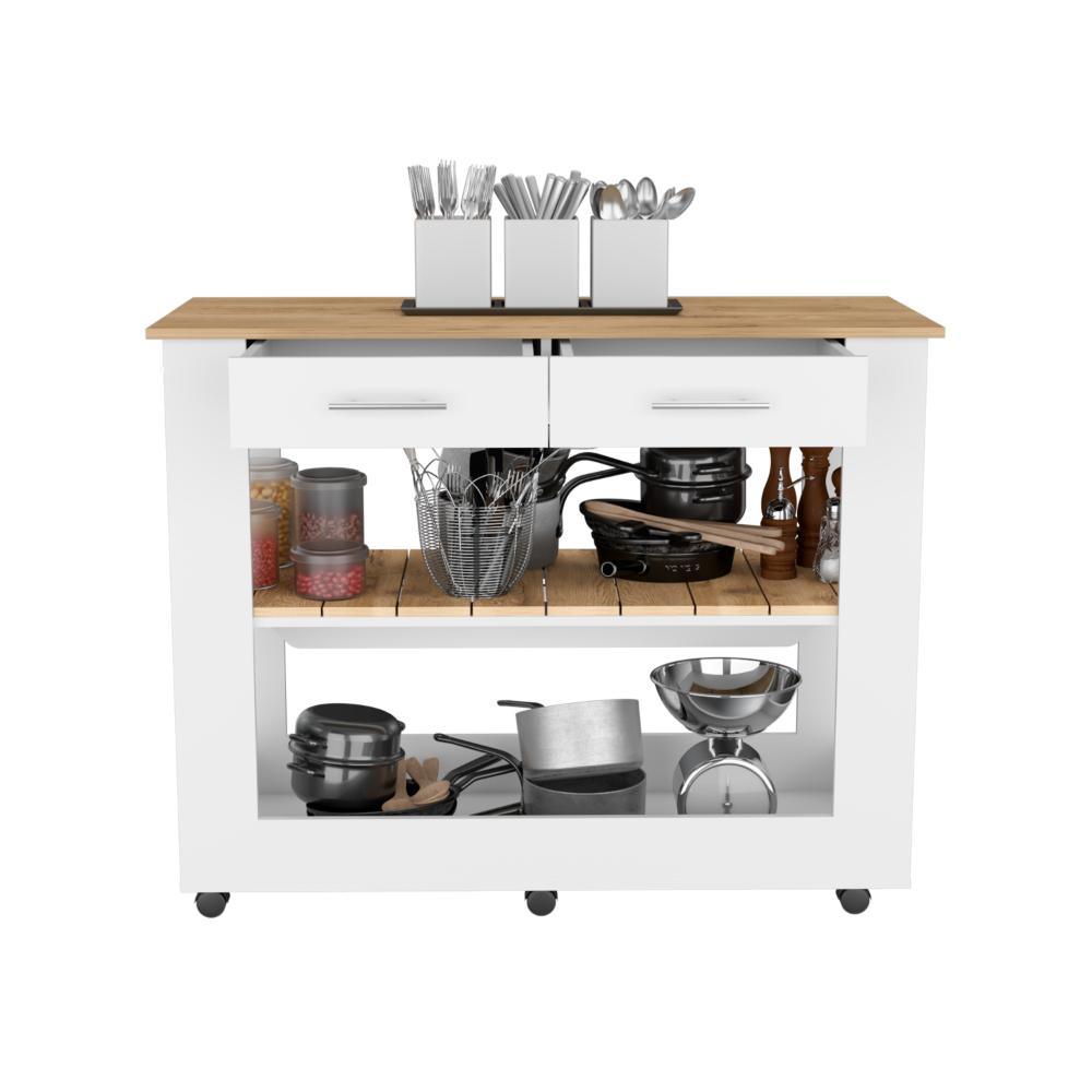 Isla de Cocina Ferrani  Blanco Macadamia