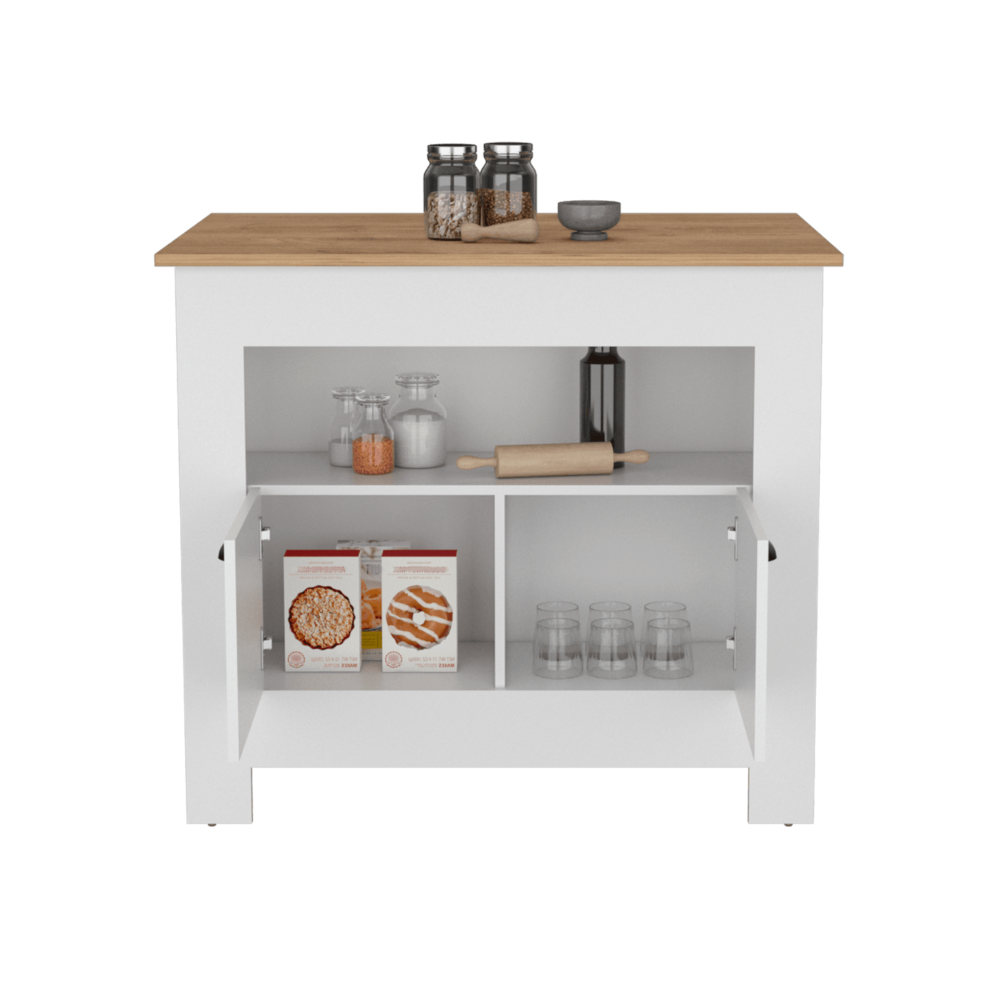 Barra de Cocina Arlet Blanco y Macadamia