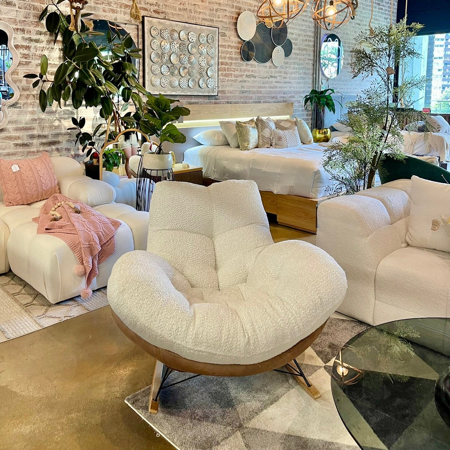 Mecedora Nube en Tela Ovejera  Diseño Cómodo y Moderno