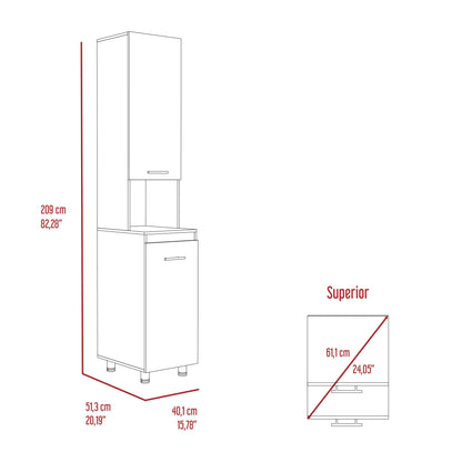 Alacena Zenda color Café claro y Blanco para Cocina.