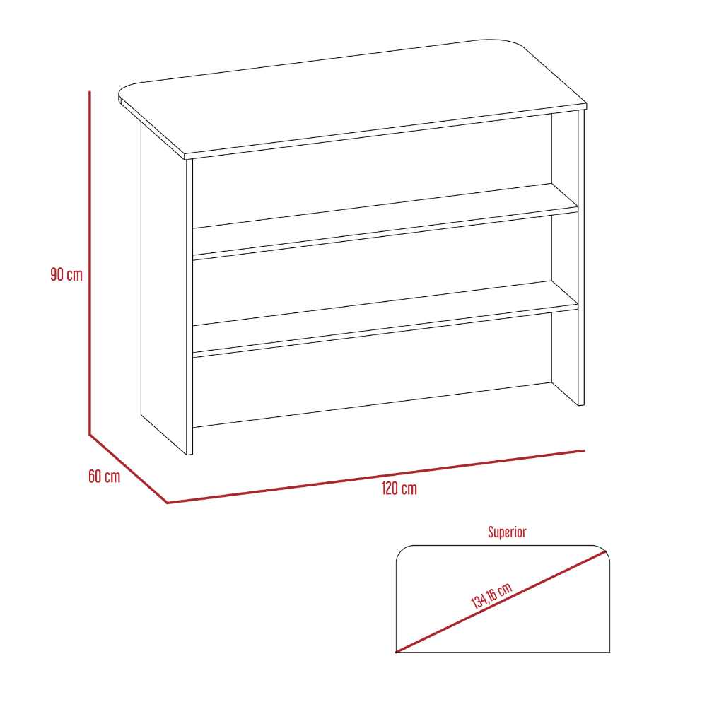 Barra de Cocina Zentauri Blanco y Rovere