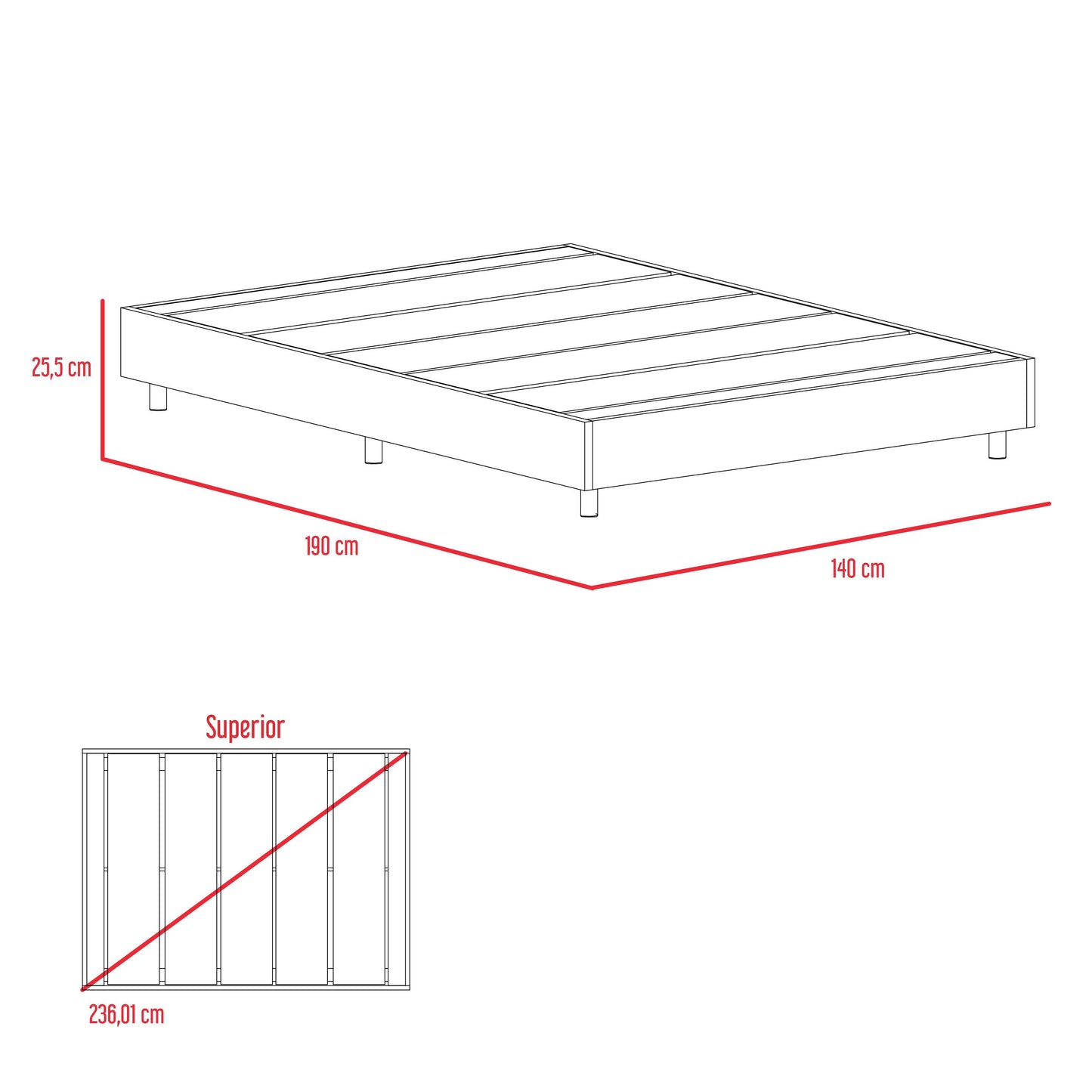 Base Cama Doble Conciense Wengue