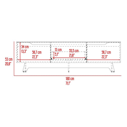 Mesa para TV Woodall Wengue y Fresno Eupara TV de 80"