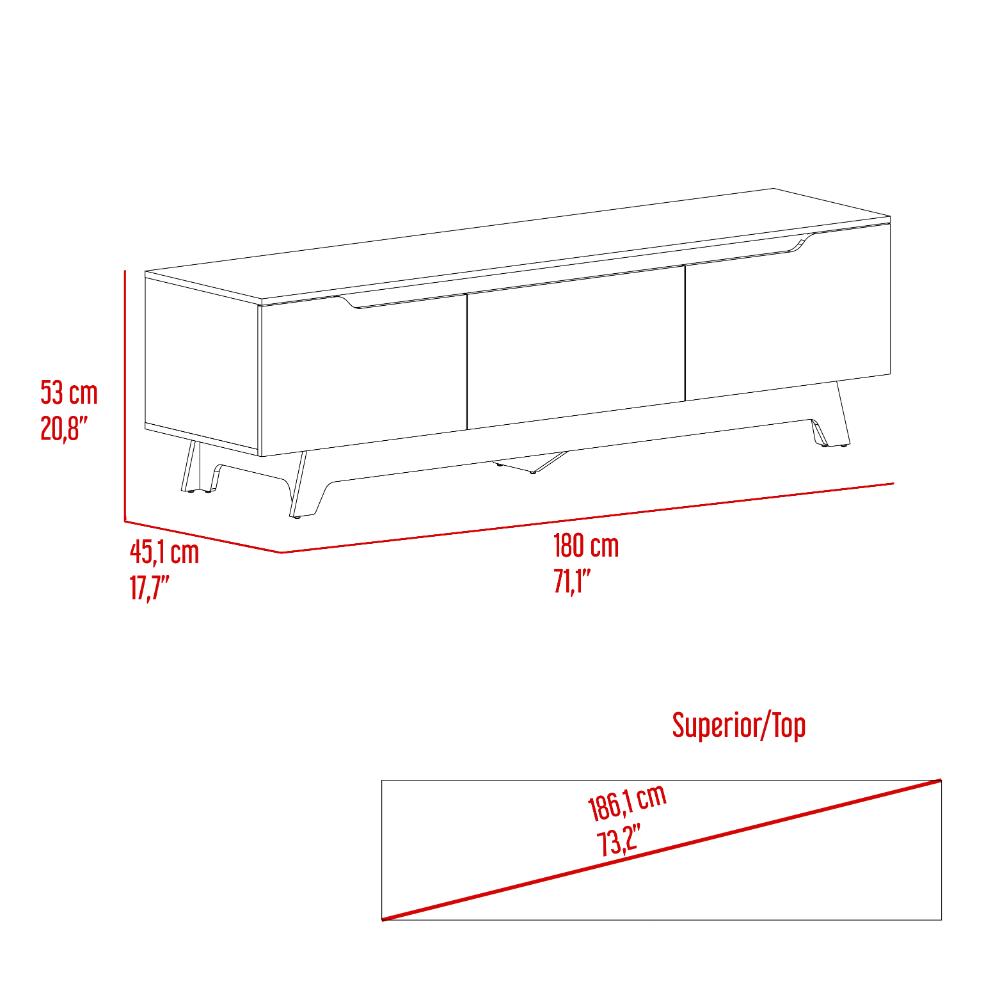 Mesa para TV Woodall Wengue y Fresno Eupara TV de 80"