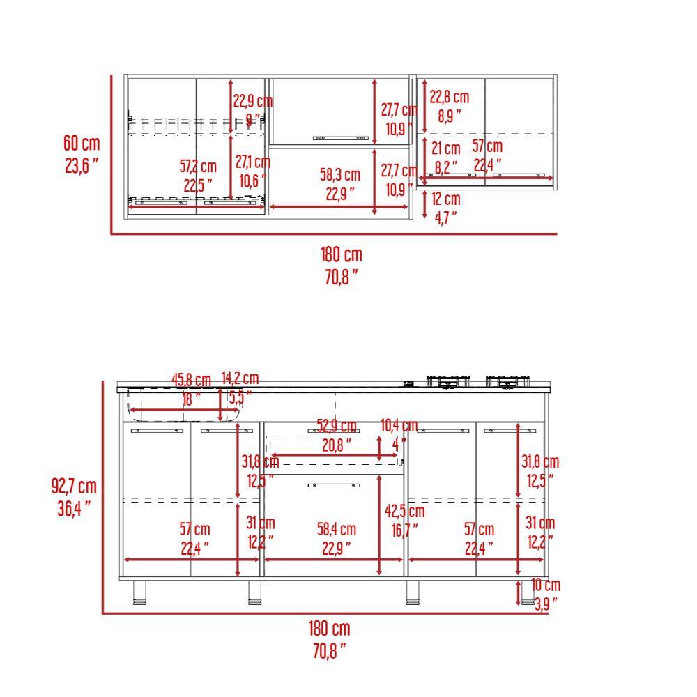 Cocina Integral Union Duna y Blanco con Mesón Izquierdo