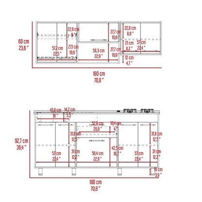 Cocina Integral Union Duna y Blanco con Mesón Izquierdo