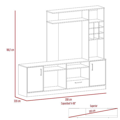 Mesa para TV Cassano Rovere y Blanco, para tv de 60''