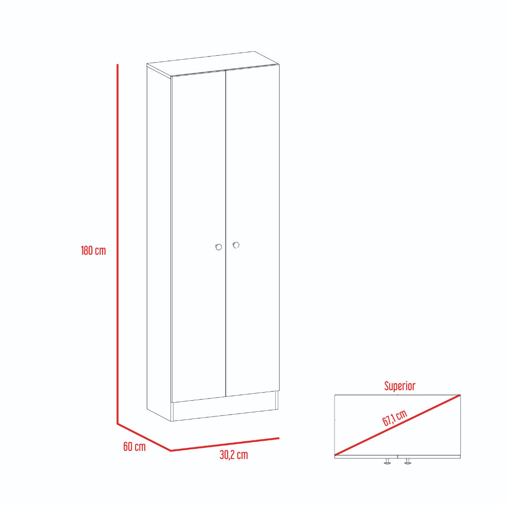 Closet 2 Pues Bellanti Multiusos  Coñac y Blanco