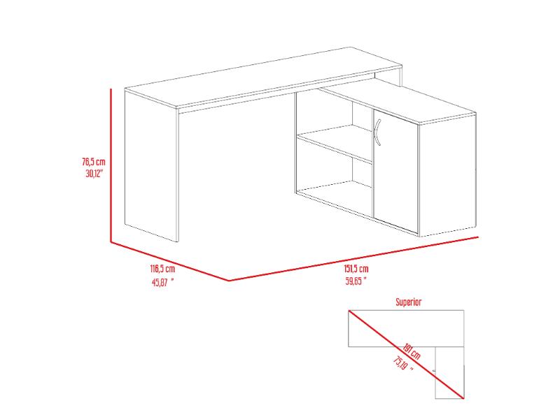 Escritorio En L Novari Milan