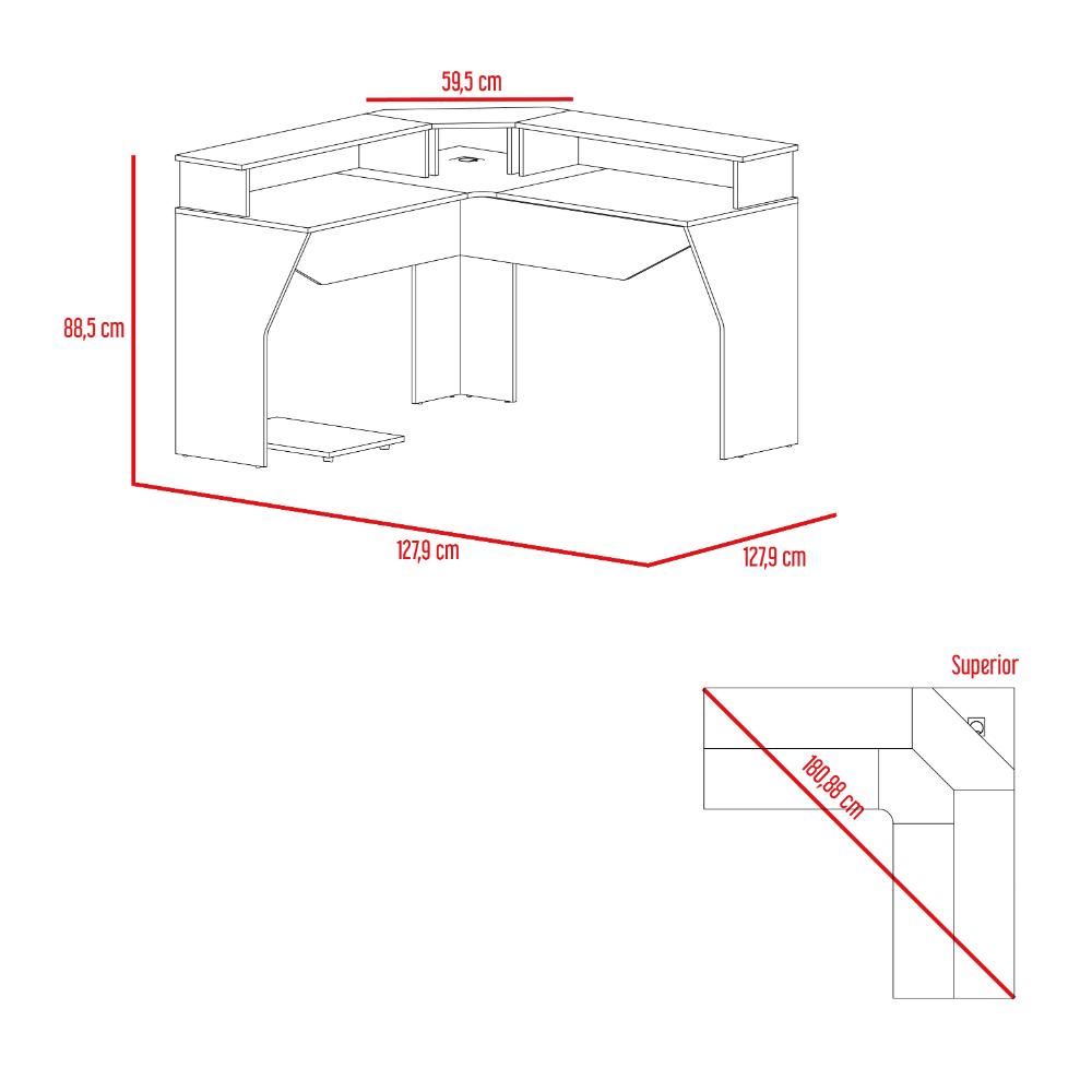 Escritorio Gamer Guma Wengue y Verde