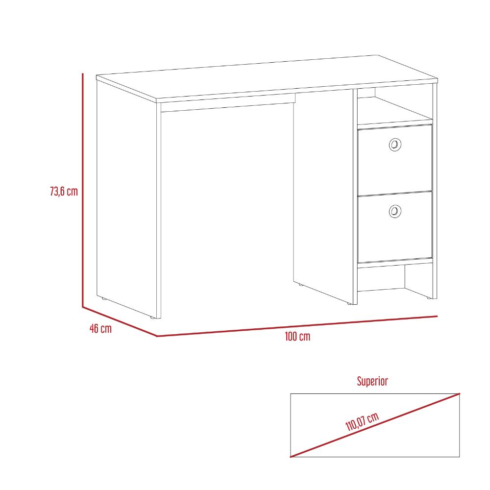 Escritorio Khali Z100 2 Cajones  Miel Taupe