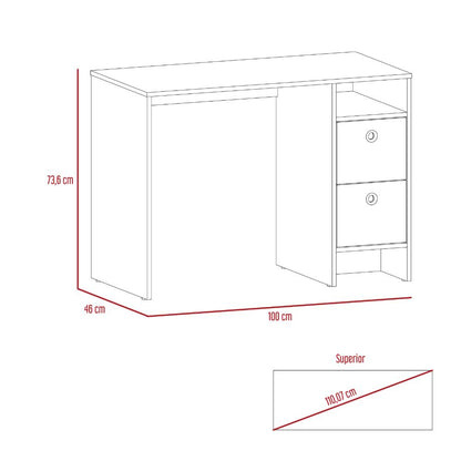 Escritorio Khali Z100 2 Cajones  Miel Taupe
