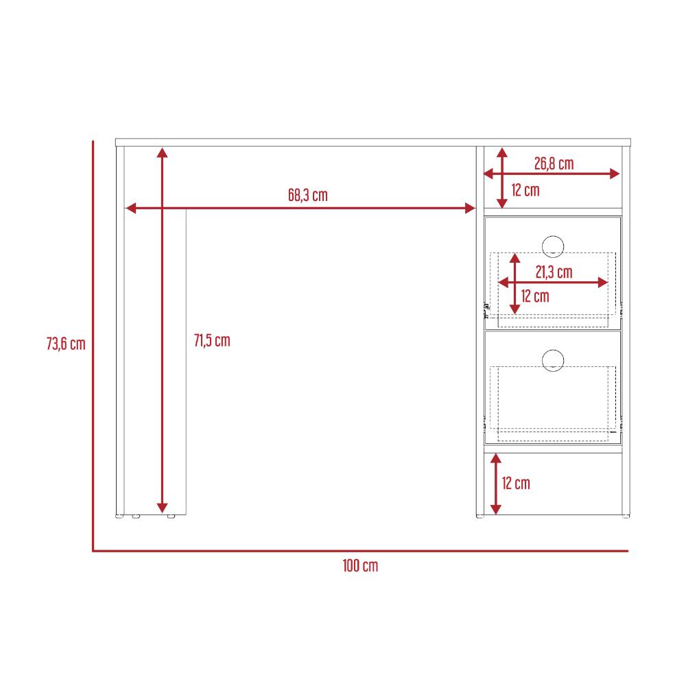 Escritorio Khali Z100 2 Cajones  Miel Taupe